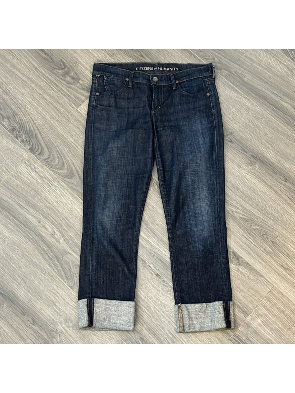 Citizens Of Humanity Dani Jeans Womens 27 Fits 30 Dark Wash Cropped Straight